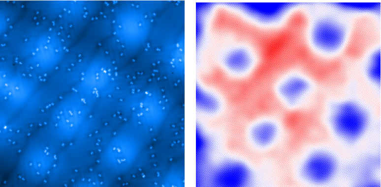 <center>Thin Film of FeSe and accompanying Strain Map</center>