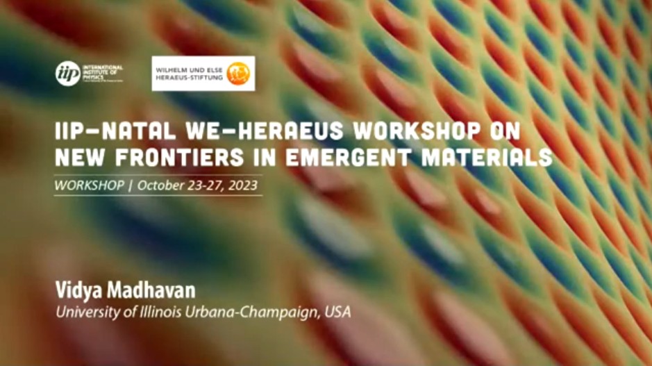 Vidya Speaks at New Frontiers in Emergent Materials